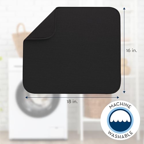Dish Drying Mat, Absorbent Microfiber Kitchen Counter Mat, Large 16" x 18", 2 Pack N934809