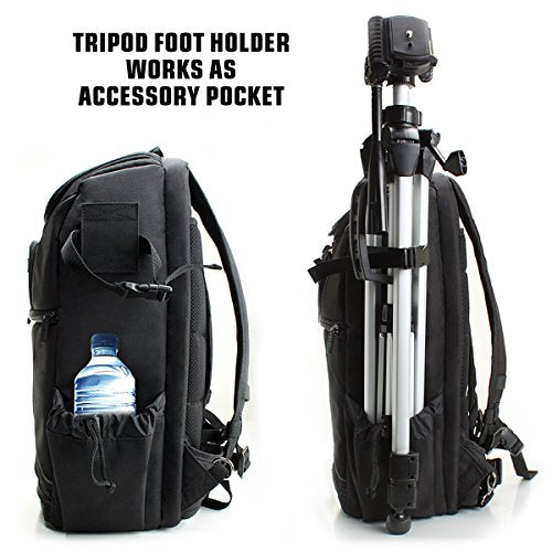 DSLR Camera Backpack with 15.6 Inch Laptop Compartment and Tripod Holder C9379