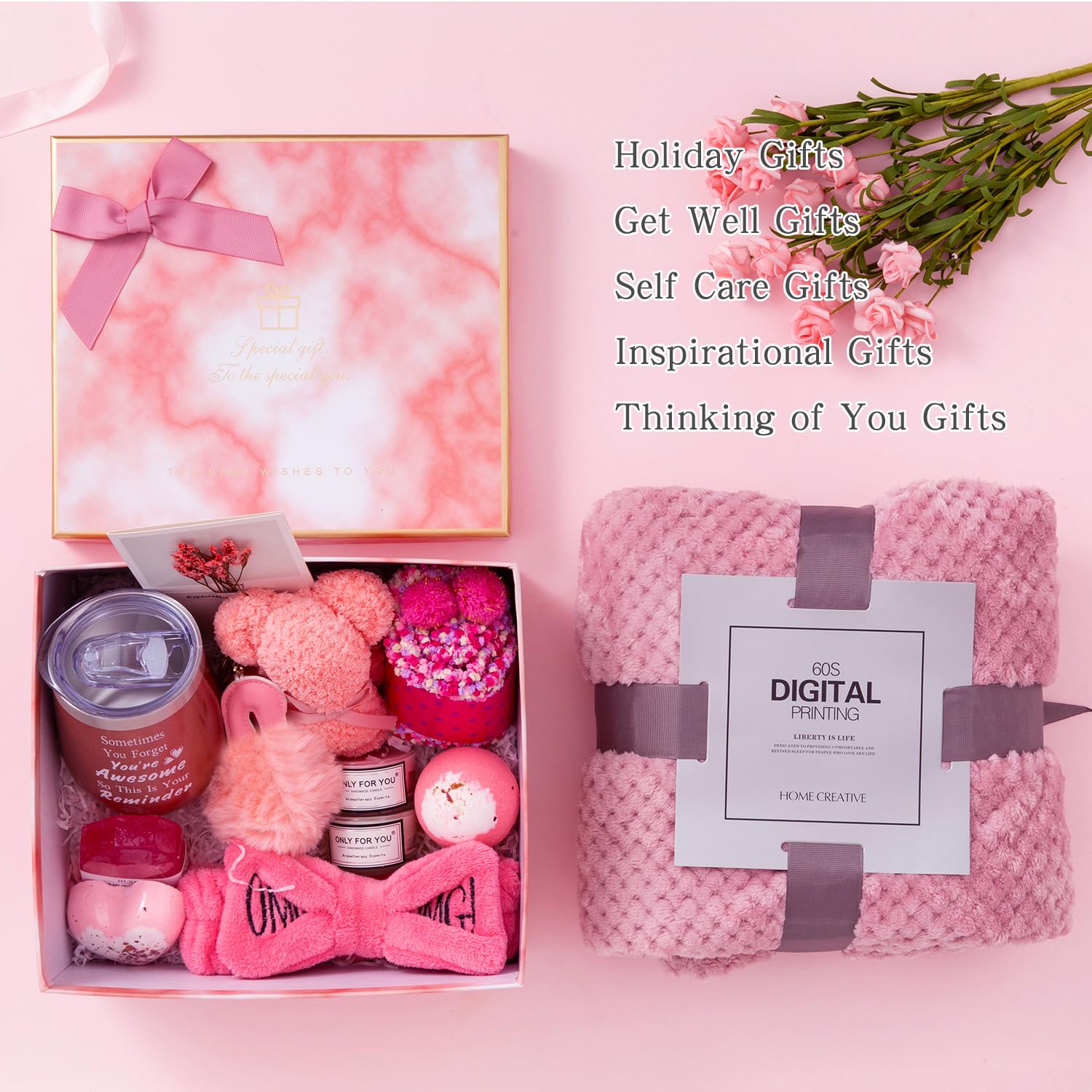 Pink Gift Box for Women Self Care Care Package D353