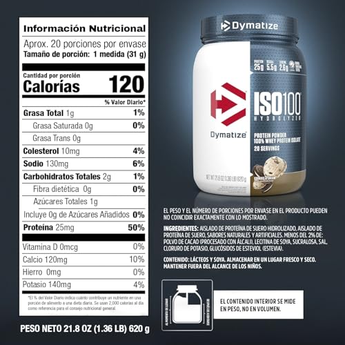 Whey Protein Powder Isolate, Cookies & Cream, 25g Protein I356