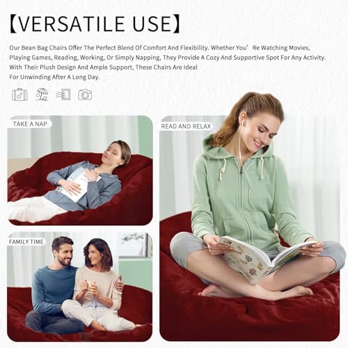 Bean Bag Chair for Adults 3FT, Soft Removable Cover, Light Gray X3039