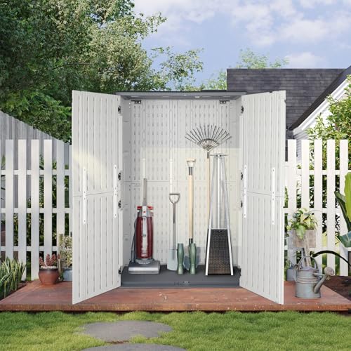 Outdoor Storage Shed, Resin Cabinet with Lockable Weatherproof Design O6489