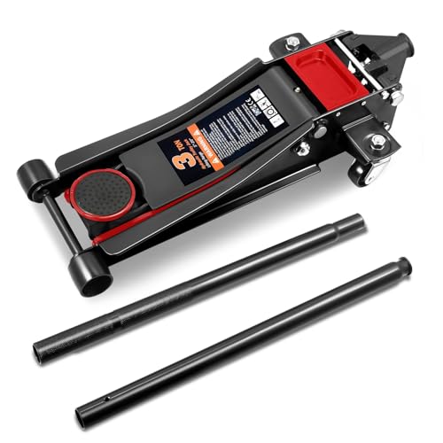 Floor Jack 3 Ton Capacity, Low Profile Heavy Duty Hydraulic Car Jack, Lifting Range 3"-20" O821