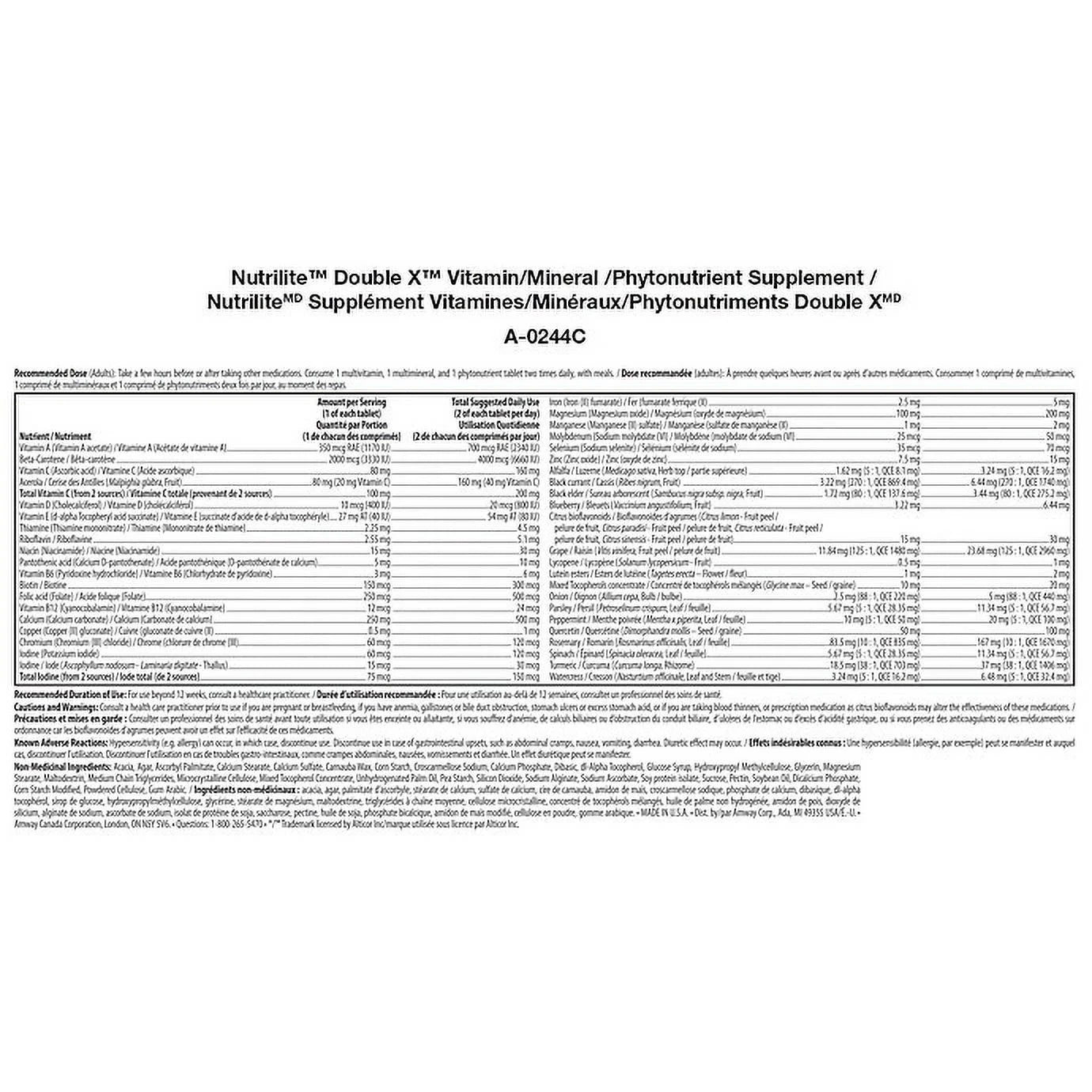 Double X Multivitamin Multimineral Phytonutrient Tablets, 31-Day Supply G3639