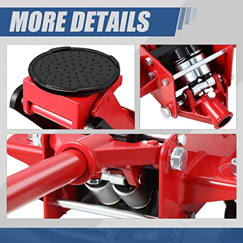 4 Ton Low Profile Floor Jack, Heavy Duty Steel Hydraulic with Dual Pistons Quick Lift Pump P3195
