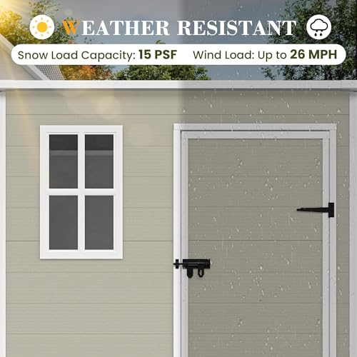 Outdoor Storage Shed 6 x 6 FT Resin Garden Shed with Lockable Door U891