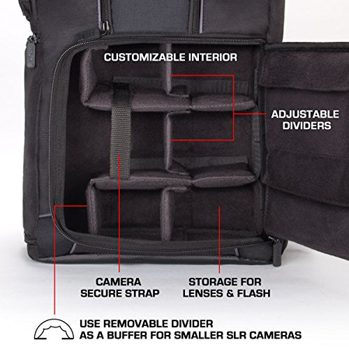 DSLR Camera Backpack with 15.6 Inch Laptop Compartment and Tripod Holder C9379