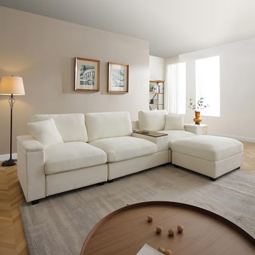 Modular Sectional Sofa with Ottoman, U-Shaped Lounge Couch H930