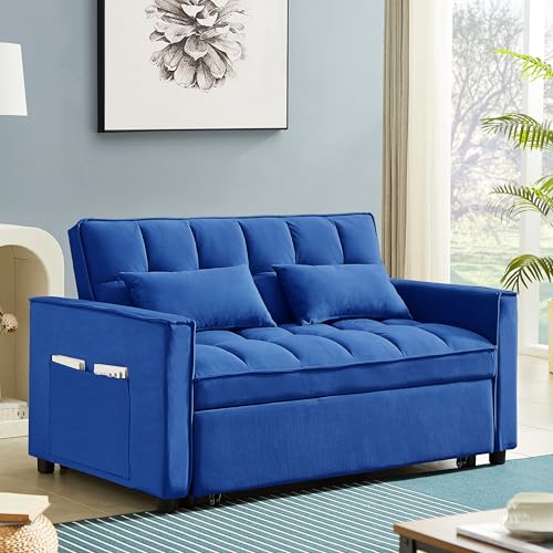 Convertible Sleeper Sofa Bed with Pull-Out Bed and Adjustable Backrest V521