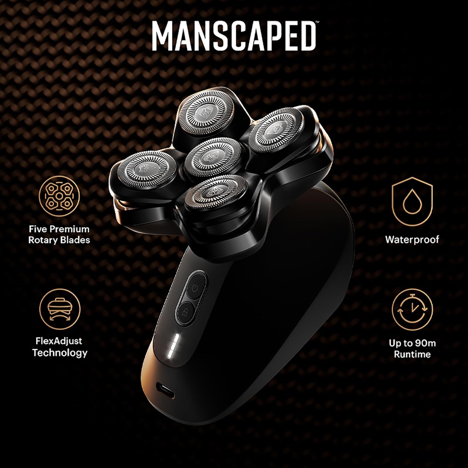 Head Shaver for Bald Men with Rotary Blades, Waterproof, USB-C Charging Z9421