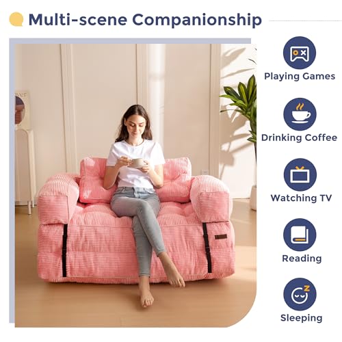 Folding Sofa Bed, L-Shaped Convertible Sleeper Couch with Armrest and Pillow, Dark Grey M375676