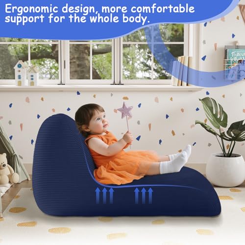 Unicorn Bean Bag Chair for Kids with Filler, Corduroy Floor Lounger, Pink W9694