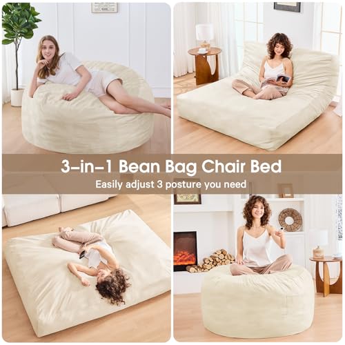 Giant Bean Bag Chair Convertible Bed with Microfiber Cover X2136