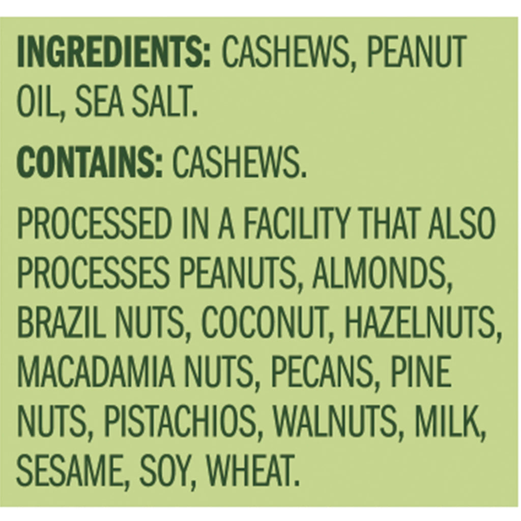 Roasted & Salted Whole Cashews, 8 Count Box, 20 oz, Pack of 6 F499683