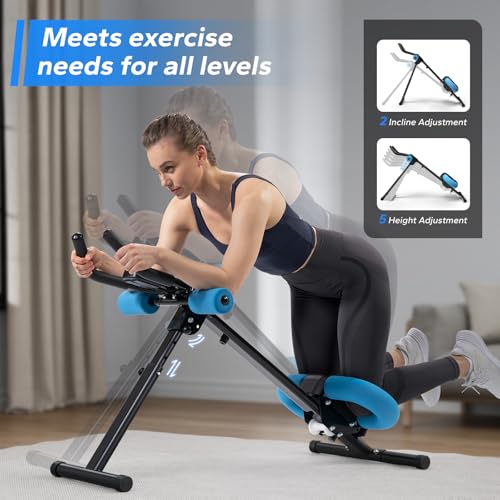 Adjustable Ab Machine for Home Gym, Foldable Core Trainer L7349
