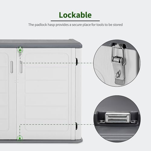 Plastic Storage Shed 4.3 x 2.5 ft, Waterproof Outdoor Cabinet with Floor L995