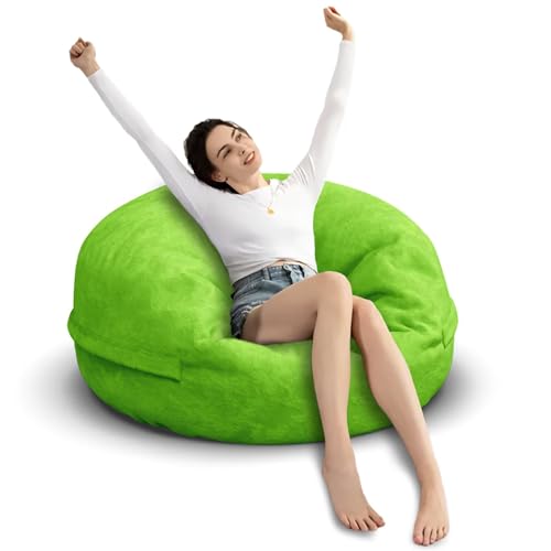 Bean Bag Chair for Adults 3FT, Soft Removable Cover, Light Gray X3039