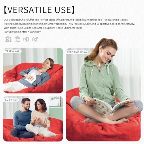 Bean Bag Chair for Adults 3FT, Soft Removable Cover, Light Gray X3039