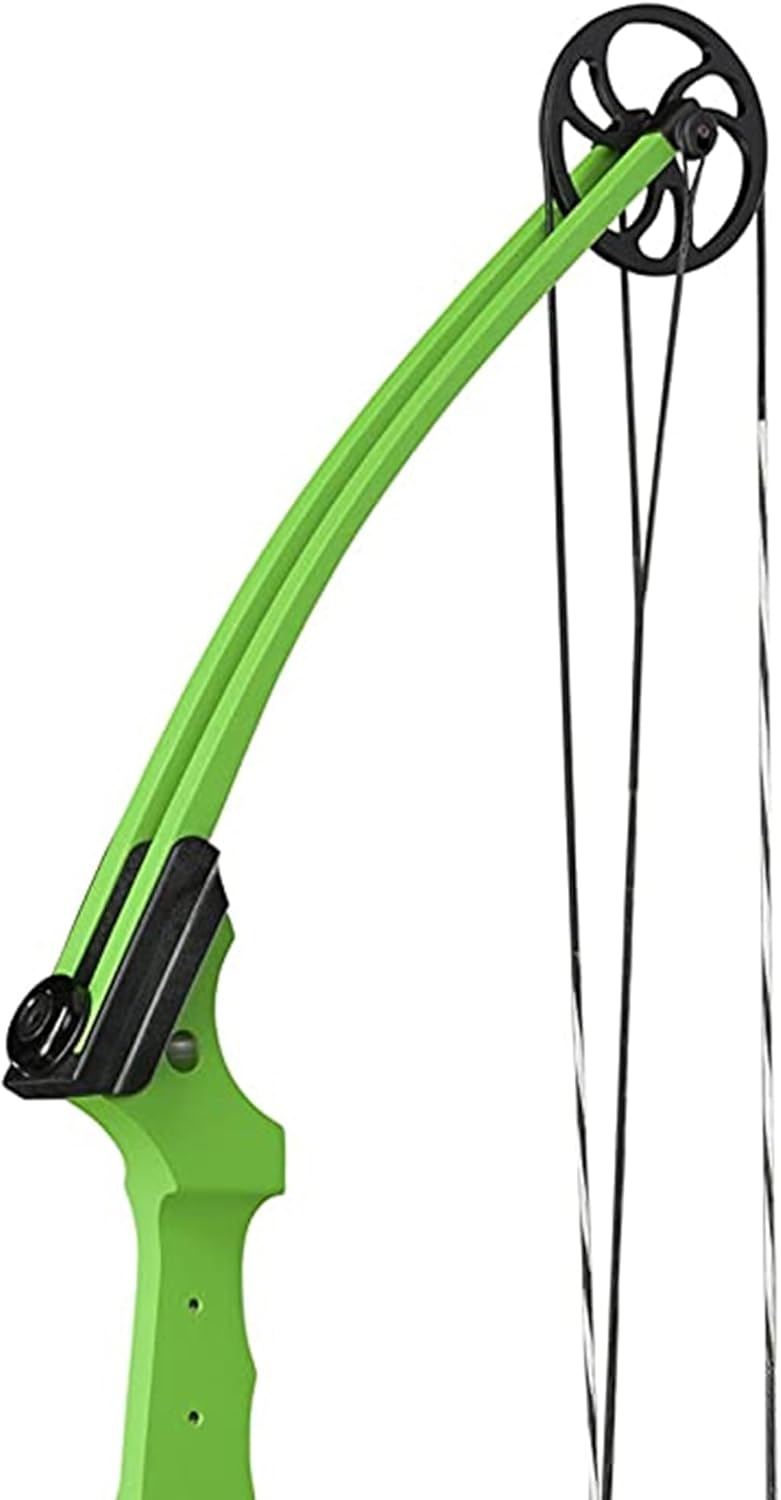 Compound Bow Adjustable Draw Length 15-30 in, Draw Weight 10-20 lbs, Left-Handed, Green, 2 Pack Z875303