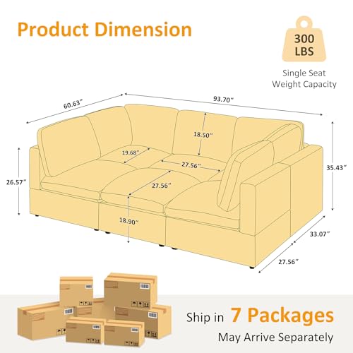 Modular Sectional Sofa with Ottoman for Small Apartments G42700