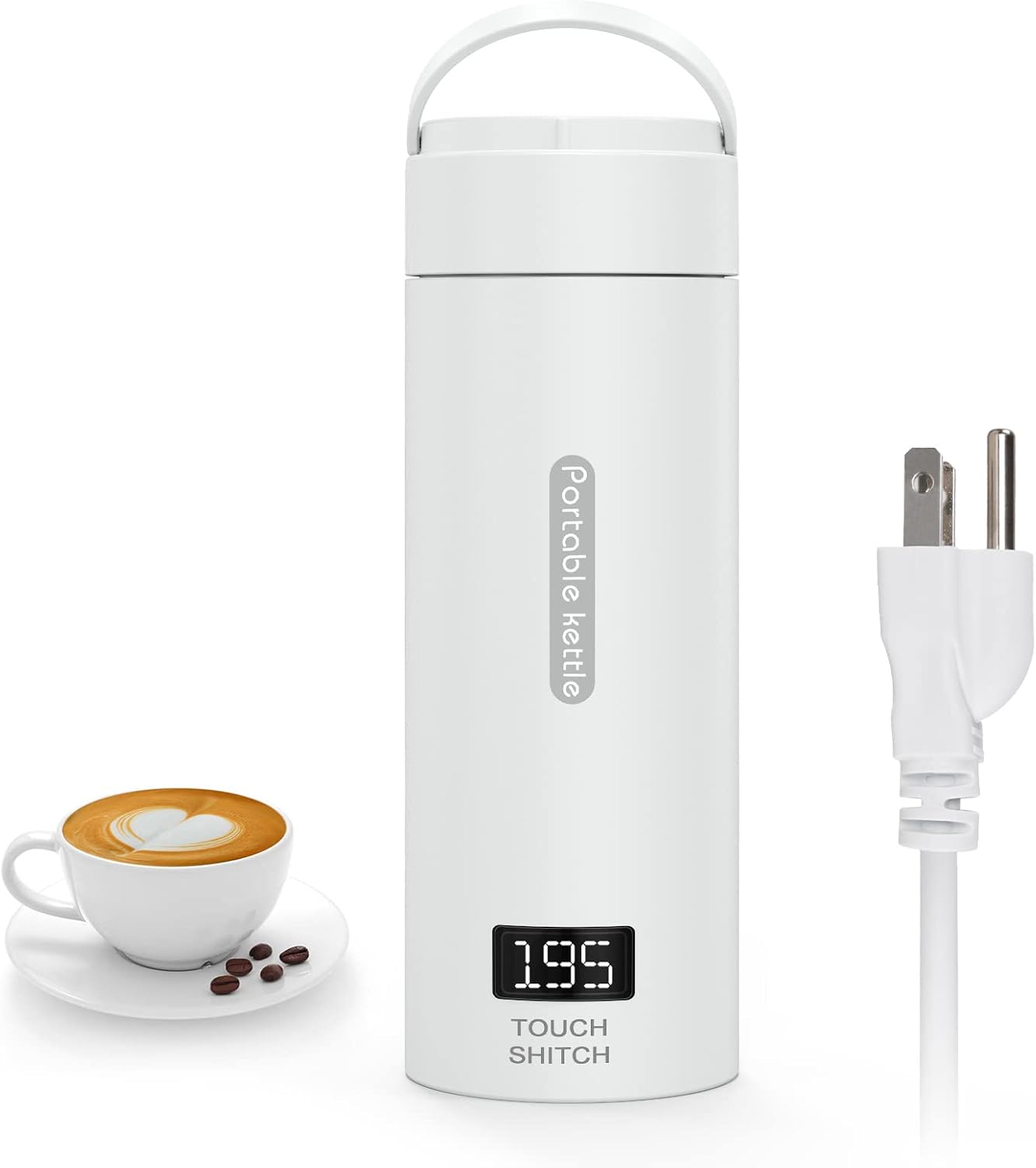 Small Electric Tea Kettle, 380ml Portable Kettle with 4 Variable Presets, Personal Water Boiler with Auto Shut-Off & Boil Dry Protection, for Travel and Coffee