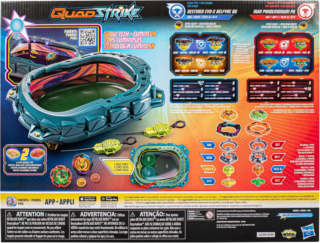 Spinning Tops Battle Set with Stadium and 2 Launchers, Toys for Ages 8 and Up Z3444