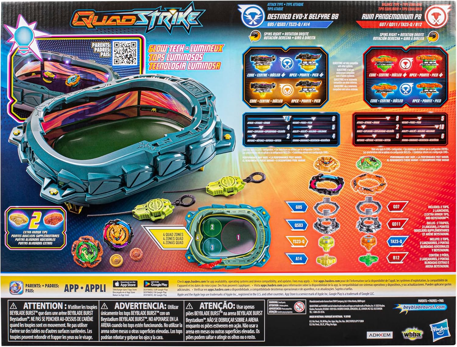 Spinning Tops Battle Set with Stadium and 2 Launchers, Toys for Ages 8 and Up Z3444