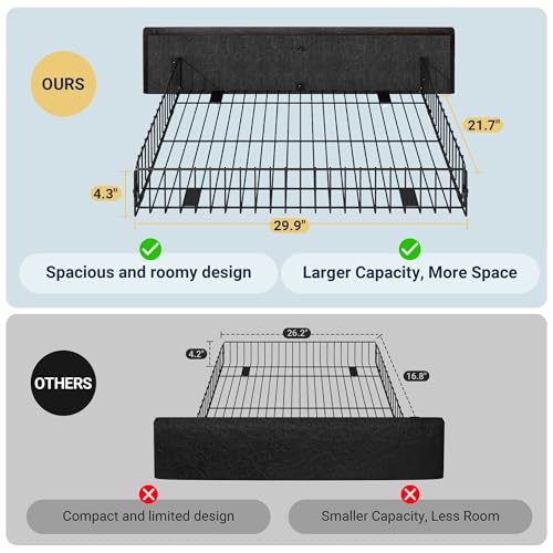 Upholstered Queen Platform Bed Frame with 4 Storage Drawers and Headboard G724955