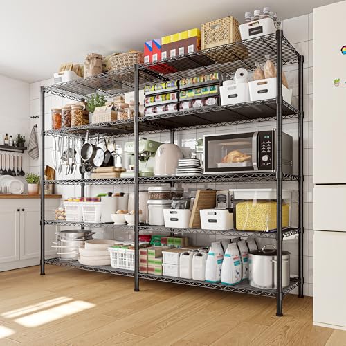 Metal Storage Shelving Unit 5-Tier Heavy Duty Adjustable Wire Shelves F25196