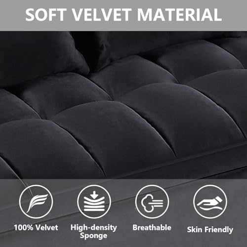 Convertible Sleeper Sofa Bed with Pull-Out Bed and Adjustable Backrest V521