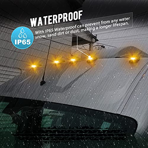 Amber Teardrop Cab Light 9LED 5pcs with Wiring for Trucks, Vans, Pickups, and RVs Z19053