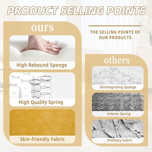 Corduroy Convertible Sleeper Sofa Bed with Pillow, Beige O72530