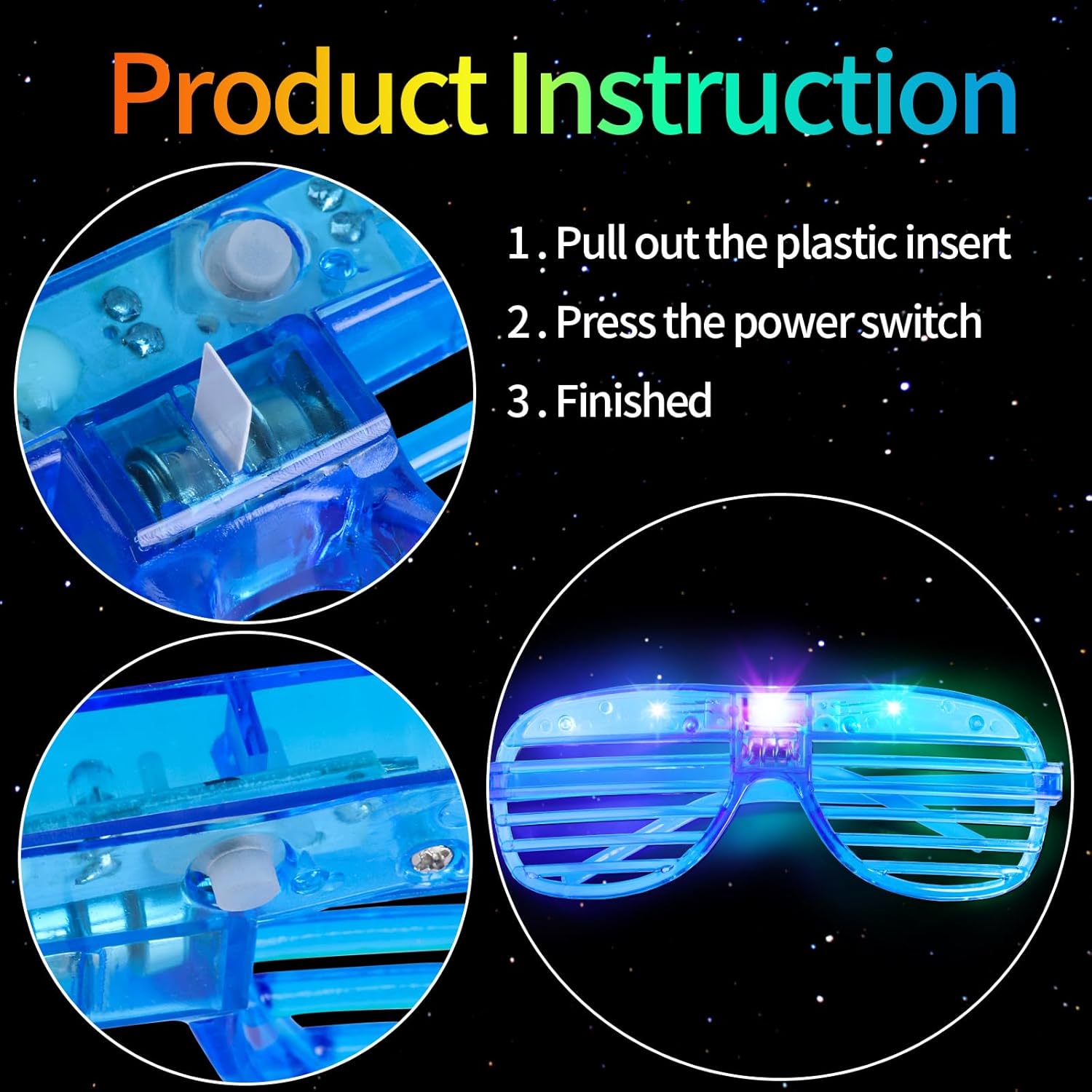 15 Pack Light Up LED Glasses for Kids Adults Party Favors X3283
