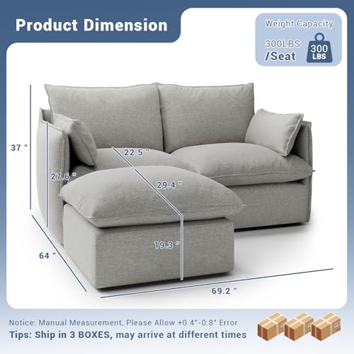 Modular Sectional Sofa, Waterproof Down Filled, Dark Gray C7587