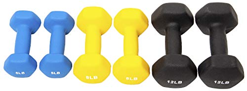 Neoprene Coated Non-Slip Dumbbell Weights, Set of 2 G431