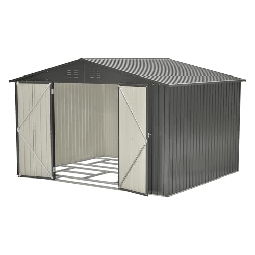 Outdoor Storage Shed, Heavy-Duty All-Weather Tool Shed with Lockable Doors C3585