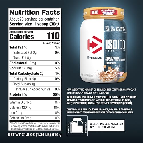 Whey Protein Powder Isolate, Cookies & Cream, 25g Protein I356