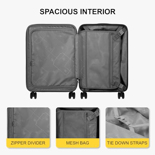 Carry On Luggage, 20" Hardside Spinner Suitcase with TSA Lock E464786