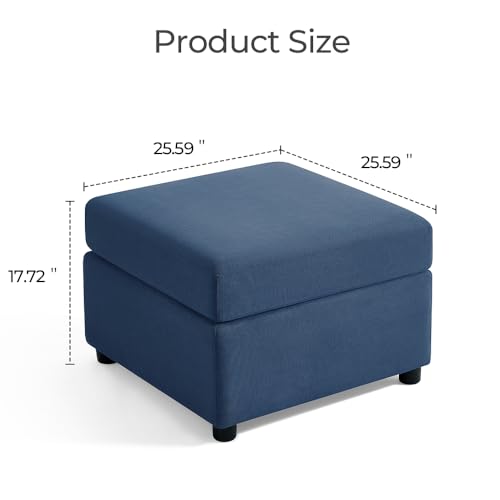 Modular Sectional Sofa with Storage, U Shaped Couch, Blue Y4358
