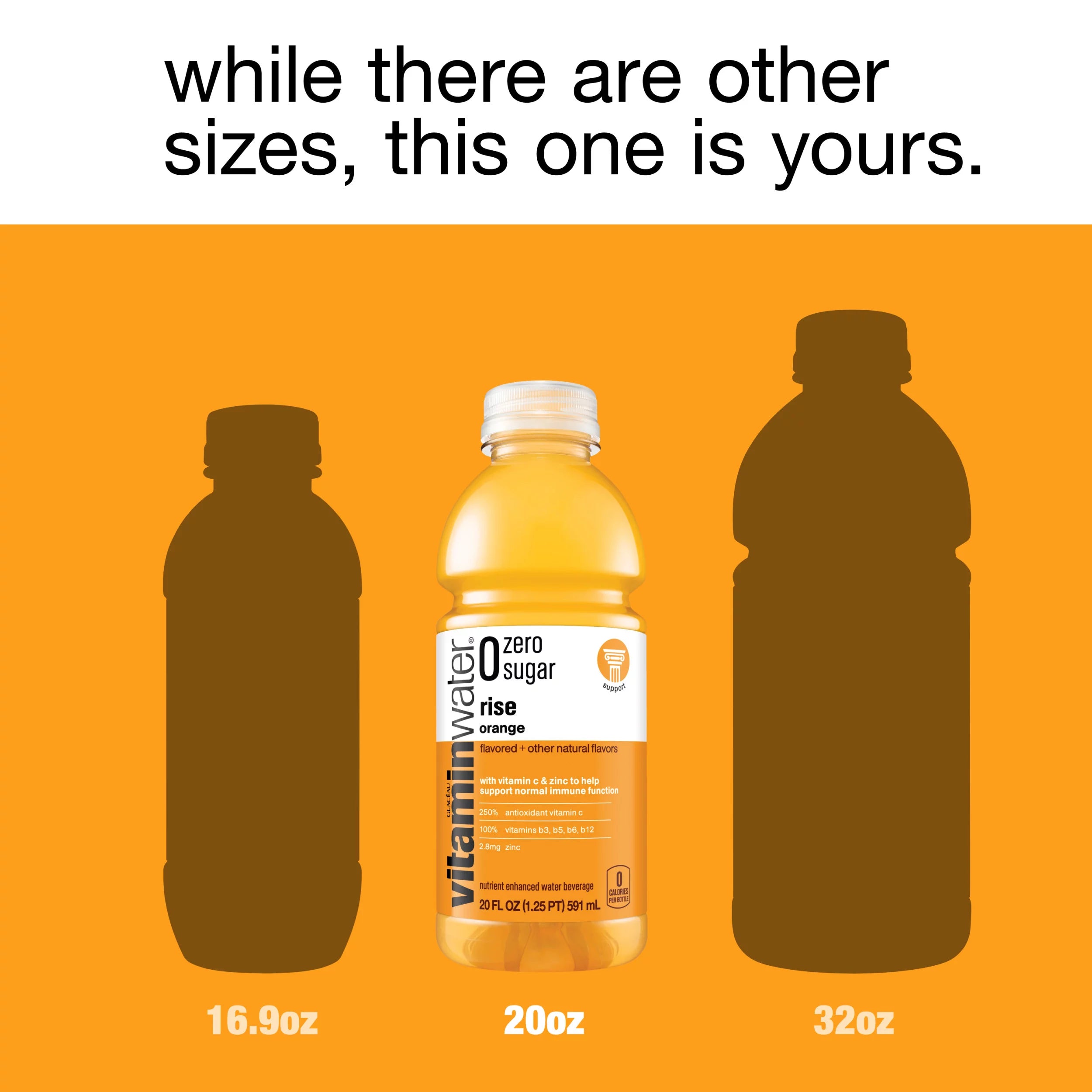 Zero Sugar Electrolyte Enhanced Water with Vitamins, Orange, 20 fl oz, 12 Pack W9987