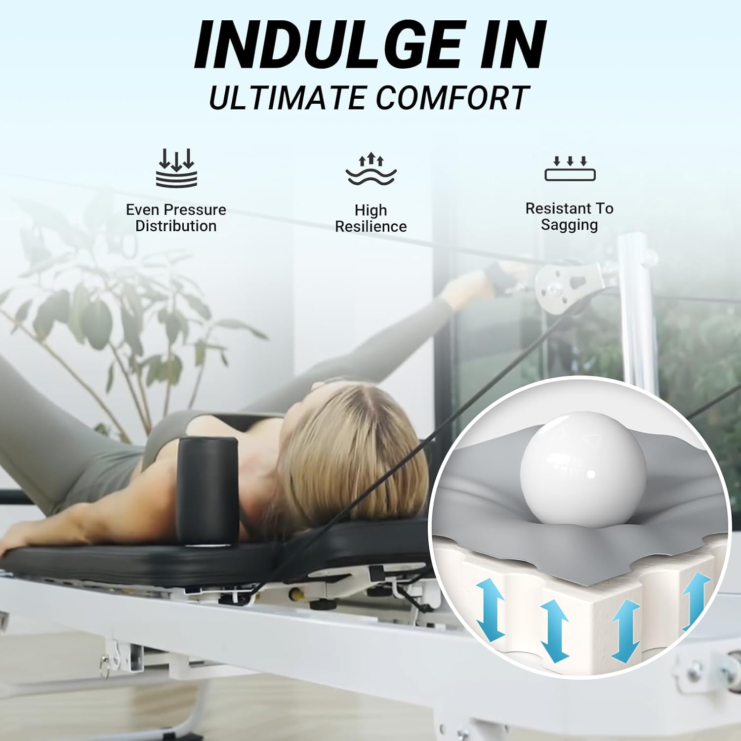 Foldable Pilates Reformer with Dual Resistance for Home Use S62081