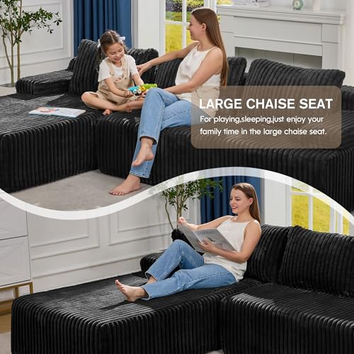 Modular L-Shape Sectional Sofa with Oversized Chaise A47792
