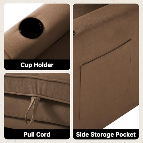 Sleeper Sofa Bed Convertible Futon for Small Spaces, Dark Blue F79197