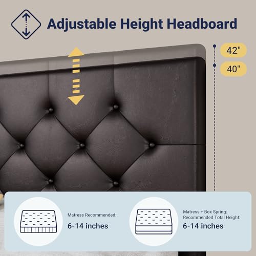 Upholstered Queen Platform Bed Frame with 4 Storage Drawers and Headboard G724955