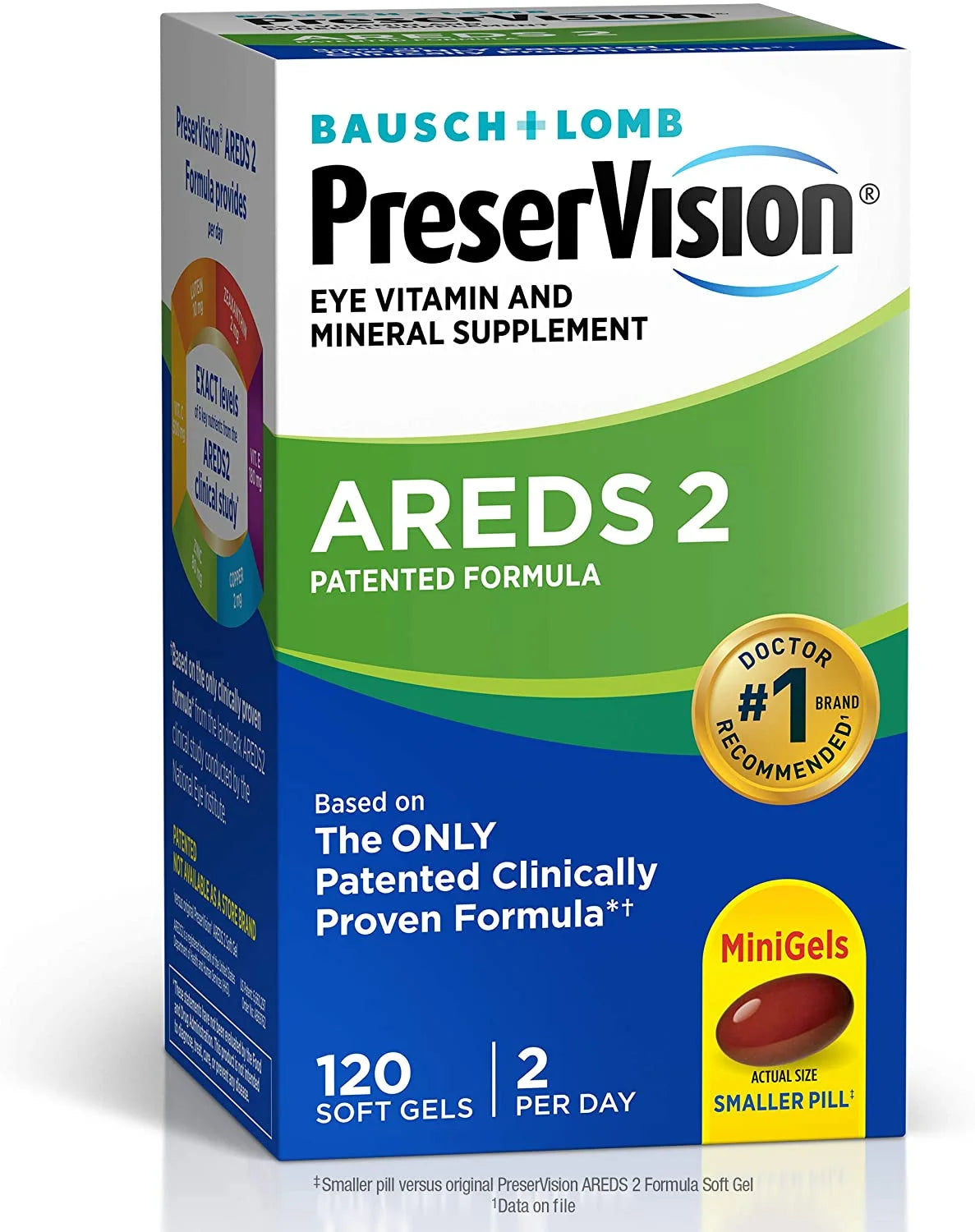 Eye Vitamin & Mineral Supplement with Lutein, Vitamin C, Zeaxanthin, Zinc & Vitamin E, 120 Softgels G543