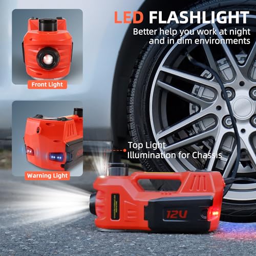 Car Jack 5 Ton 12V Portable Hydraulic Vehicle Lift with Inflator Pump P51948