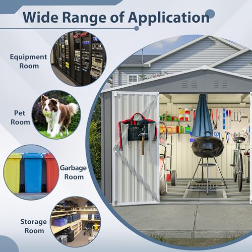 Outdoor Storage Shed, Heavy-Duty All-Weather Tool Shed with Lockable Doors C3585