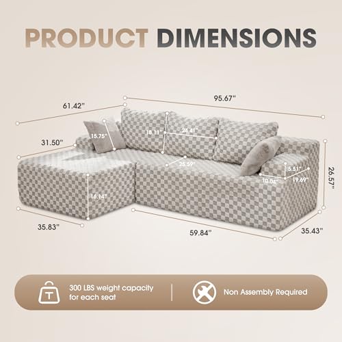 Modular L-Shape Sectional Sofa with Oversized Chaise A47792
