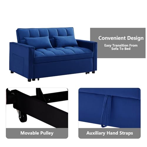 Convertible Sleeper Sofa Bed with Pull-Out Bed and Adjustable Backrest V521