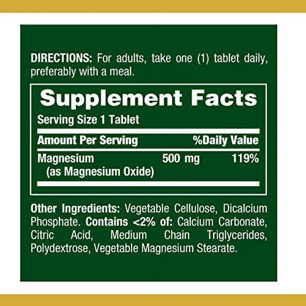 Magnesium 500mg for Bone & Muscle Health, Twin Pack 400 Tablets N100794